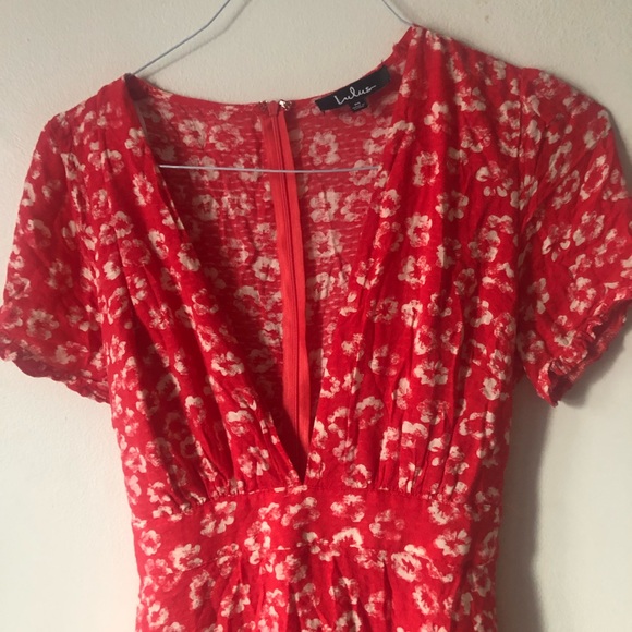 ❤️Lulu’s Garden Explorer Floral Dress Waist Tie V-Neck Rayon Size M - Picture 7 of 11